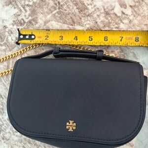 Tory Burch Navy Blue Crossbody with Gold Hardware